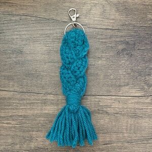 Teal•Crocheted Keychain•With Tassel